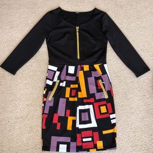 Black dress with block coloring